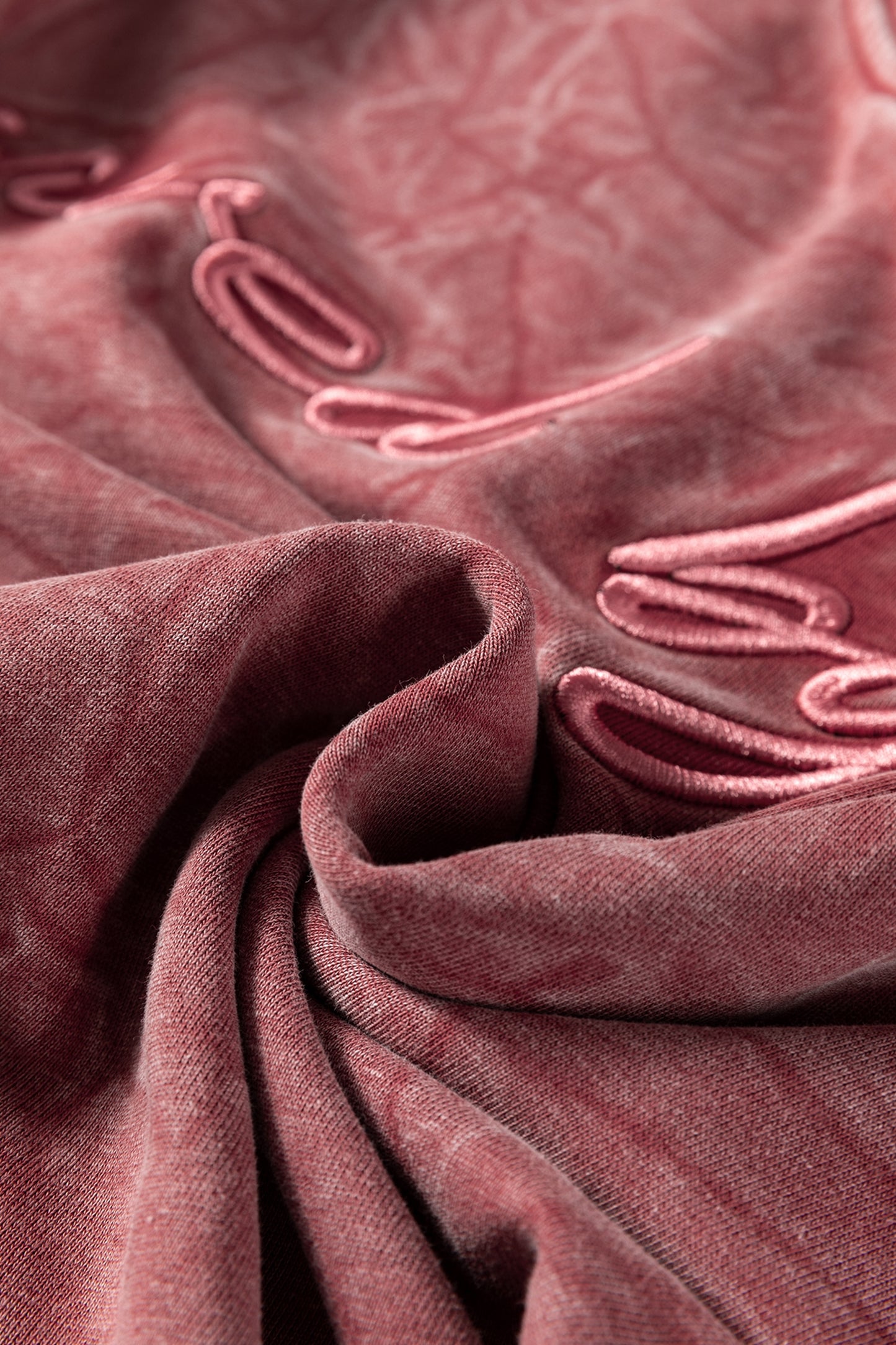 Mineral Red saved by grace Letter Embroidery Mineral Wash Loose Sweatshirt